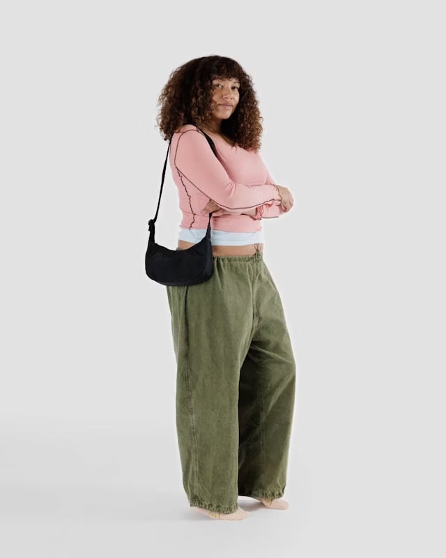 BAGGU - Small Nylon Crescent Bag - Black