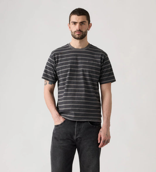 LEVI'S - Red Tab Vintage T-shirt - Rheem Overdye Stripe Smoked Pearl Overdye