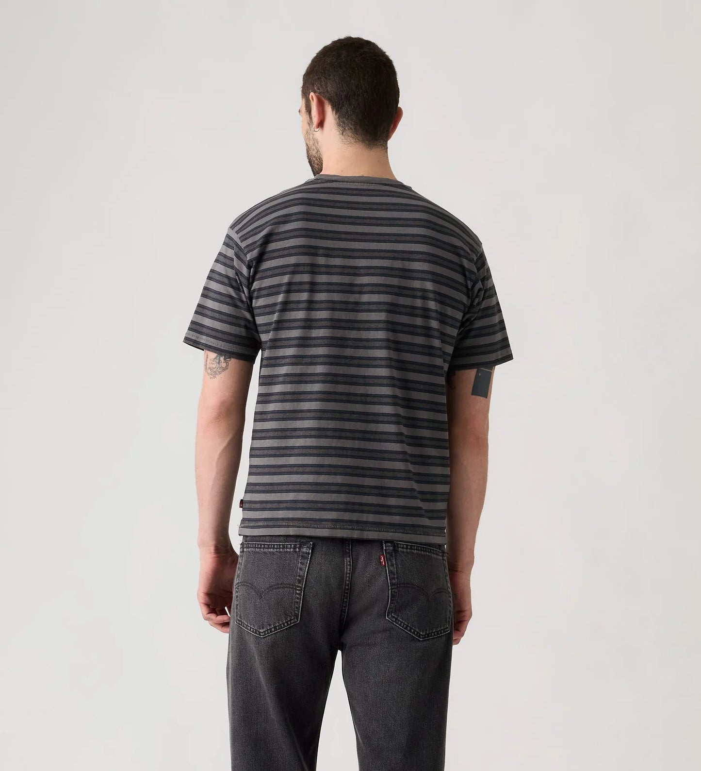 LEVI'S - Red Tab Vintage T-shirt - Rheem Overdye Stripe Smoked Pearl Overdye