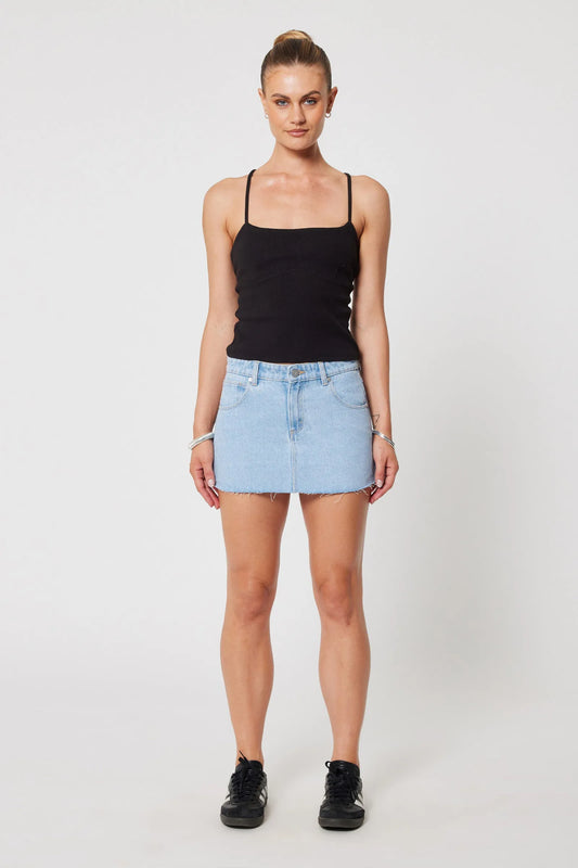 ABRAND - 99 Low Skirt - KENDALL LIGHT VINTAGE BLUE