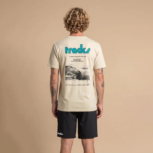 TRACKS - Aussie Aussie August 1975 Tee - PARCHMENT