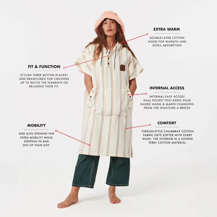 SLOWTIDE - Baja Stripe Poncho