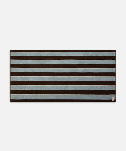 INDUSTRIE - The Nazare Beach Towel - Mocha / Powder Blue / White