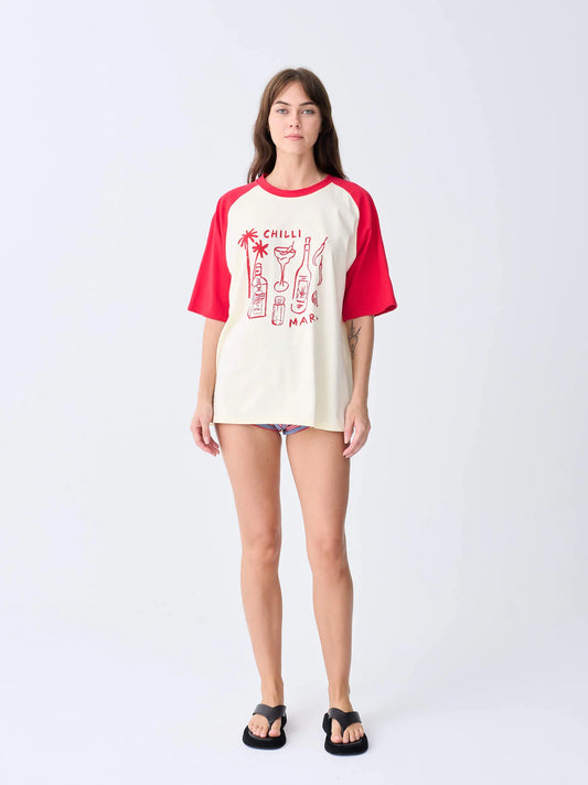 NEAR THE SEA - Chilli Marg Raglan Tee