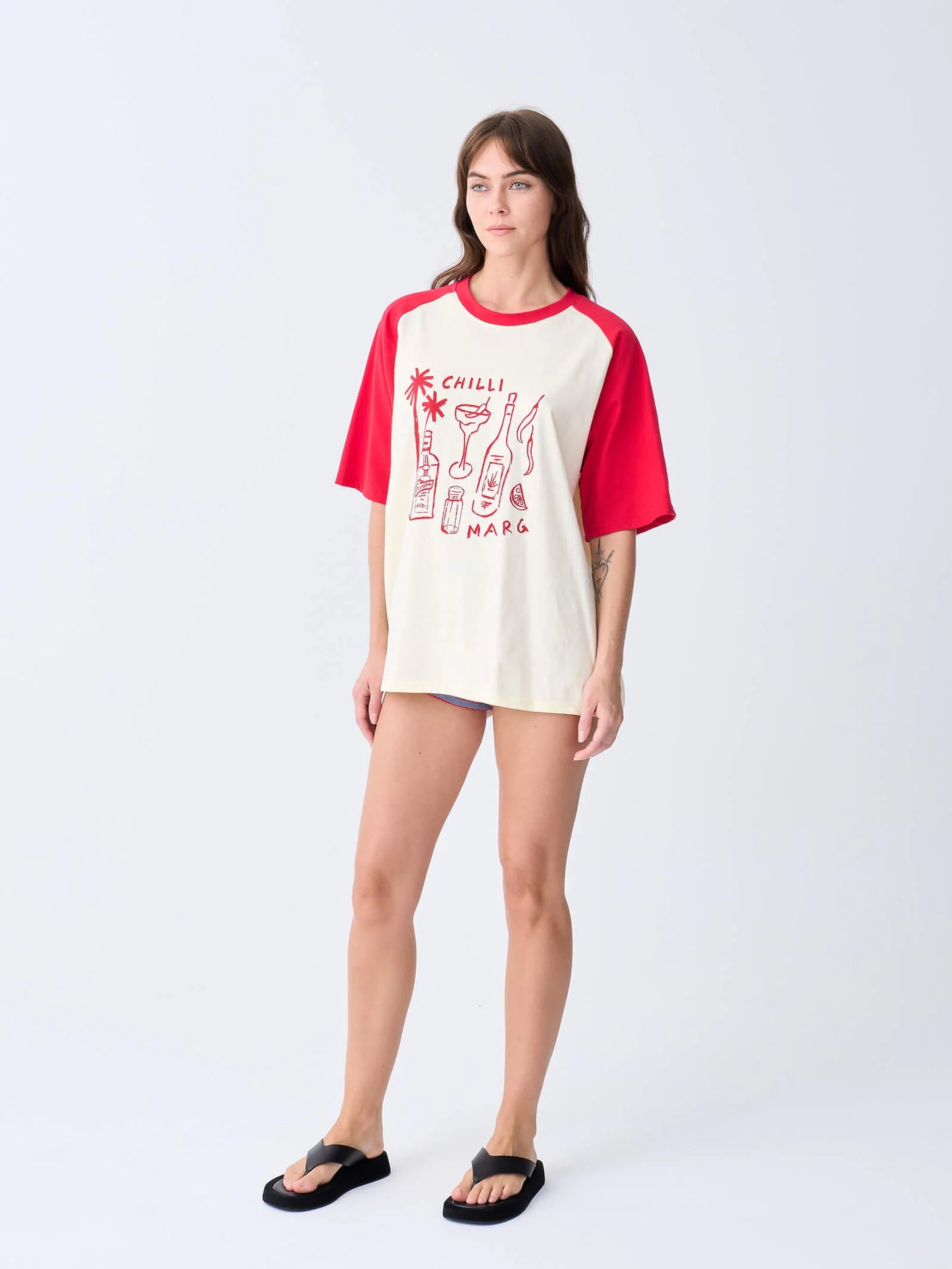 NEAR THE SEA - Chilli Marg Raglan Tee