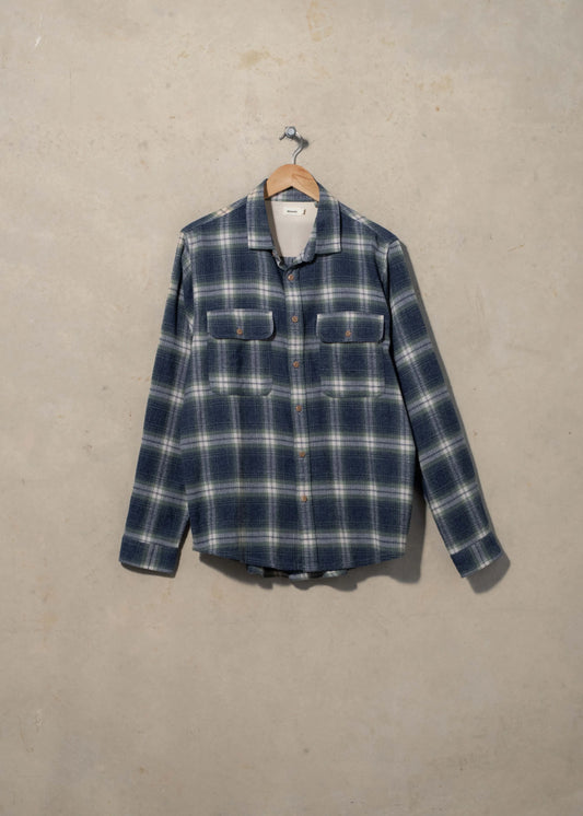 McTAVISH -Twin Pocket Flannel Shirt - BLUE MULTI