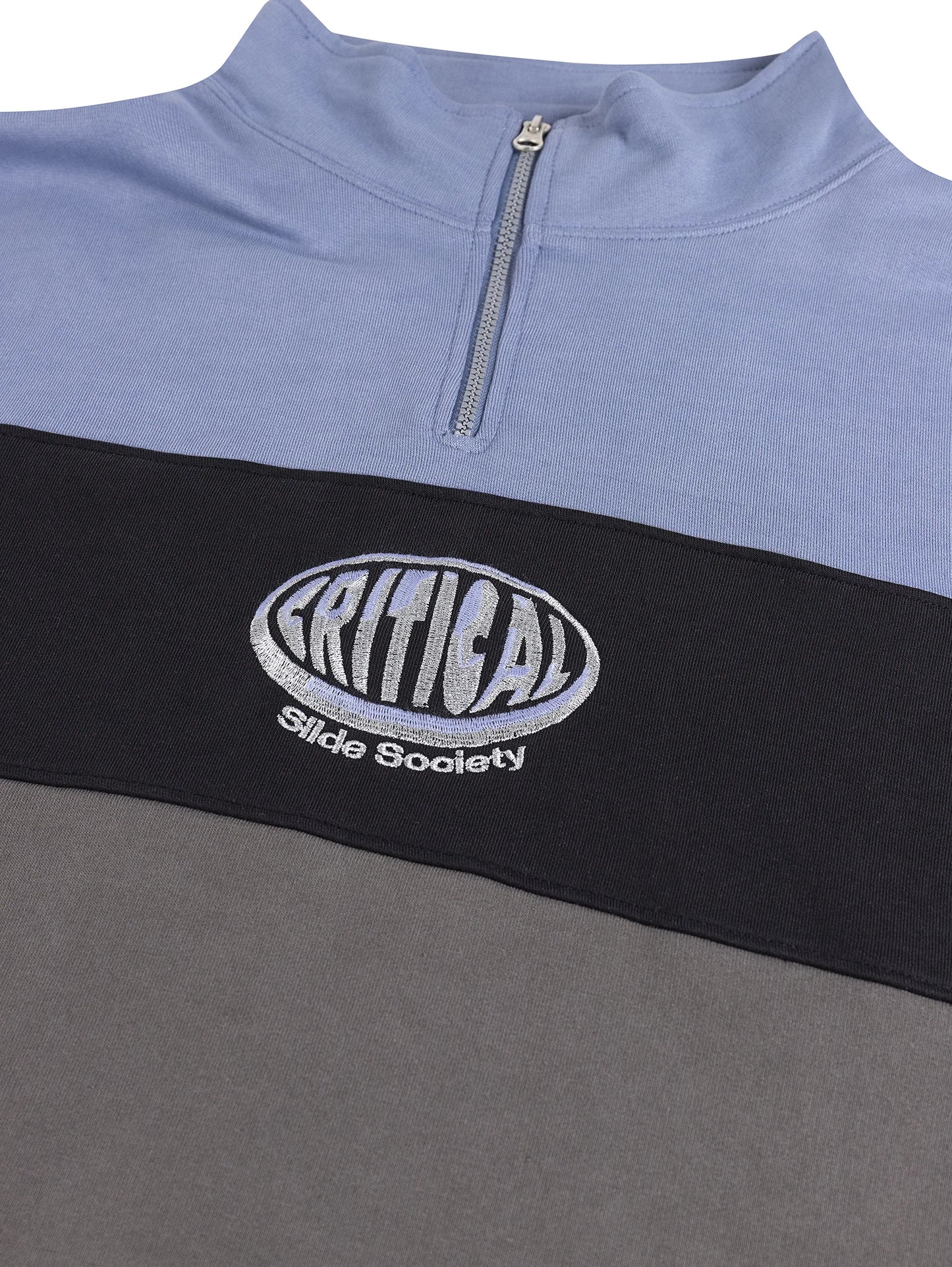 THE CRITICAL SLIDE SOCIETY - Buzzed Panel 1/4 Zip Crew - BLUE