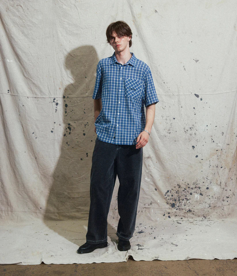 FORMER - MANNERS CHECK SS SHIRT // VINTAGE NAVY