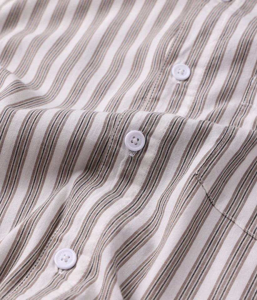 FORMER - Reynolds Stripe SS Shirt - Choc