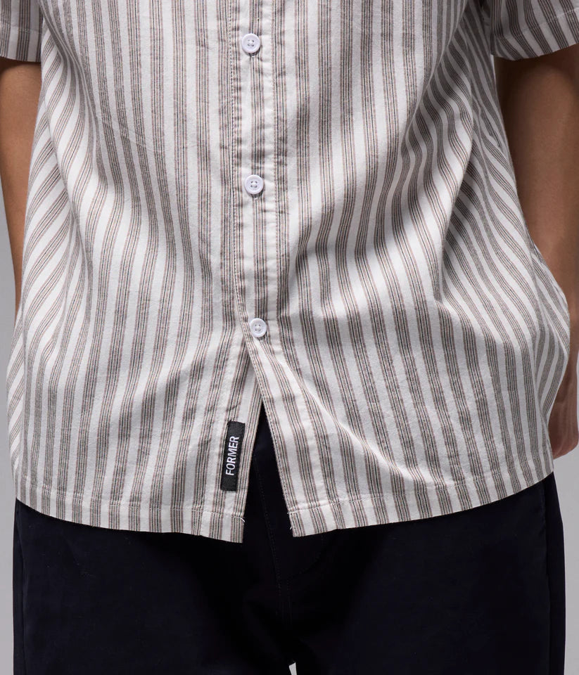 FORMER - Reynolds Stripe SS Shirt - Choc