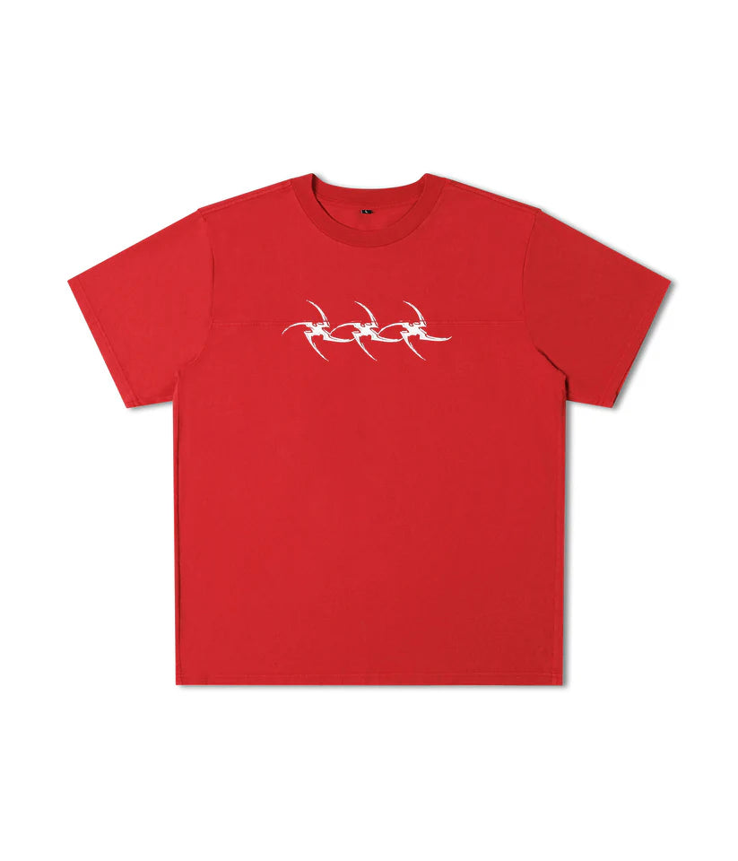 FORMER - COMBAT STAR OVERSIZED T-SHIRT - WASHED  RED