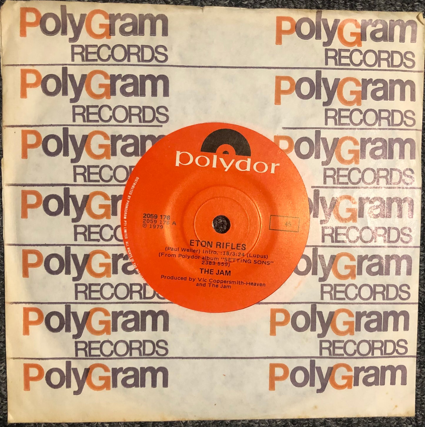 THE JAM Rare 1979 Australian Only 7" Eton Rifles OOP Polydor Mod Punk Single