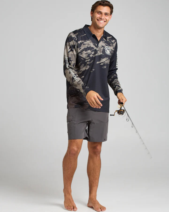 THE MAD HUEYS -Coastline 18" Hybrid Short - CHARCOAL