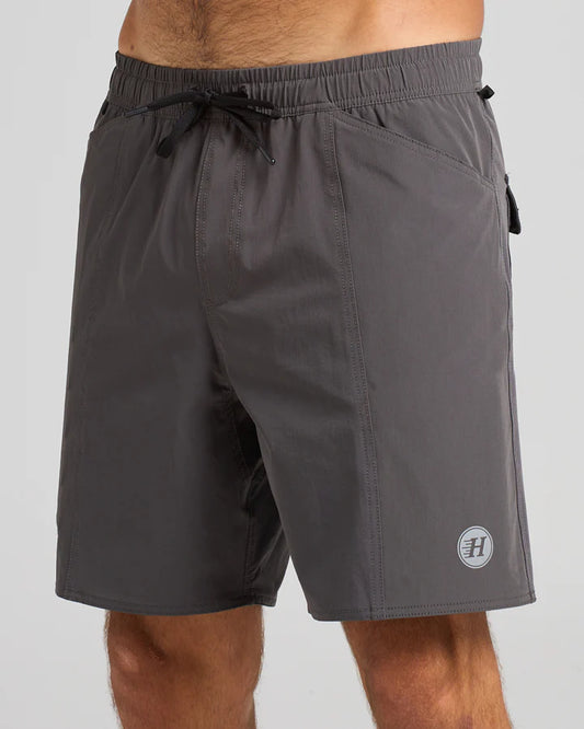 THE MAD HUEYS -Coastline 18" Hybrid Short - CHARCOAL