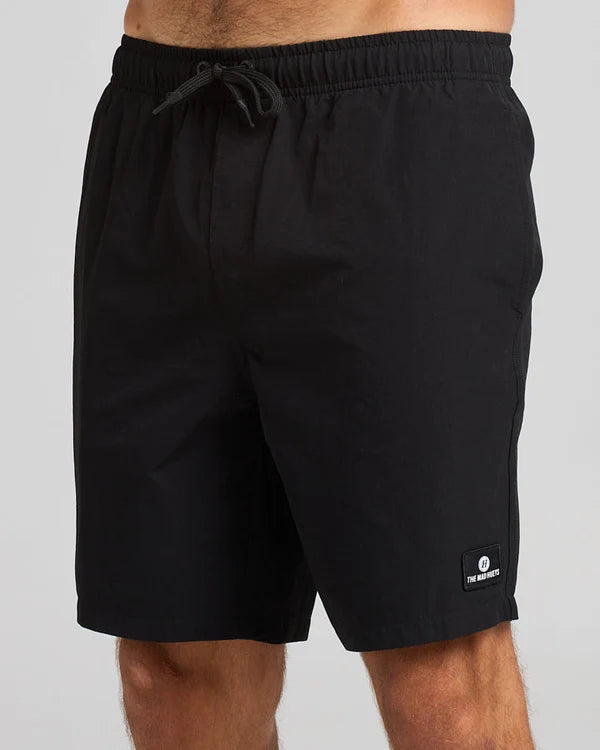 THE MAD HUEYS - Freestyle 18" Swim Volley Short - BLACK