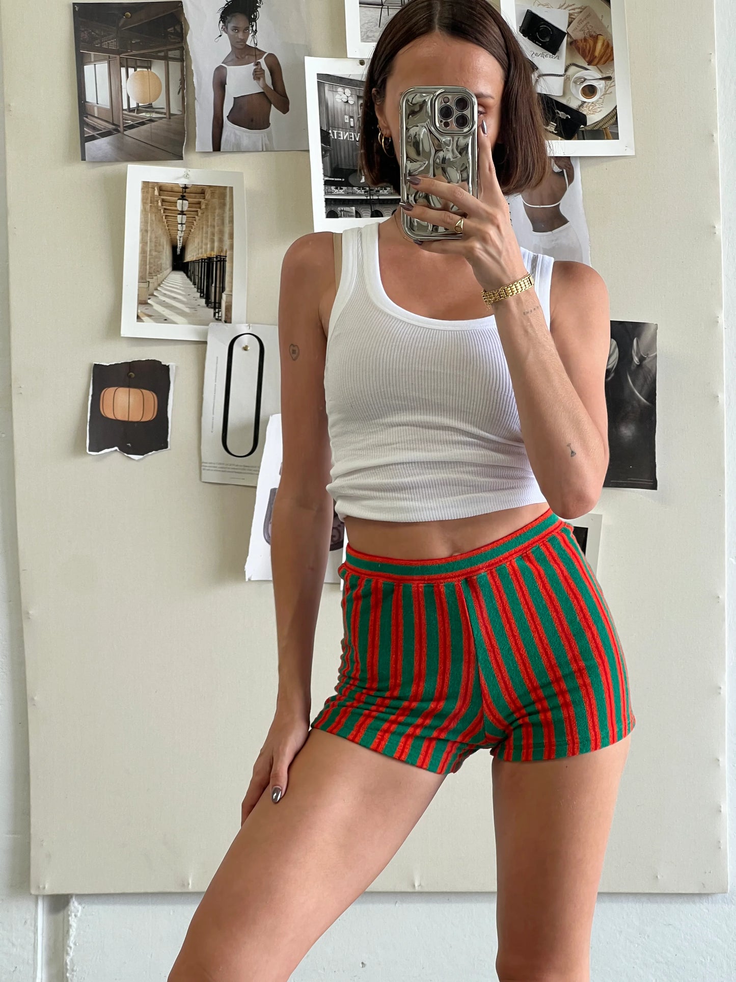 NEAR THE SEA - Terry Shorts - Emerald