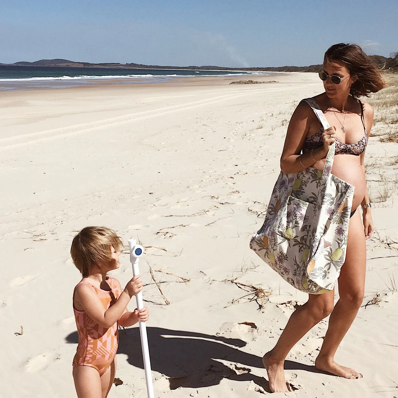 Salty Shadows - Native Oversized Canvas Beach Bag