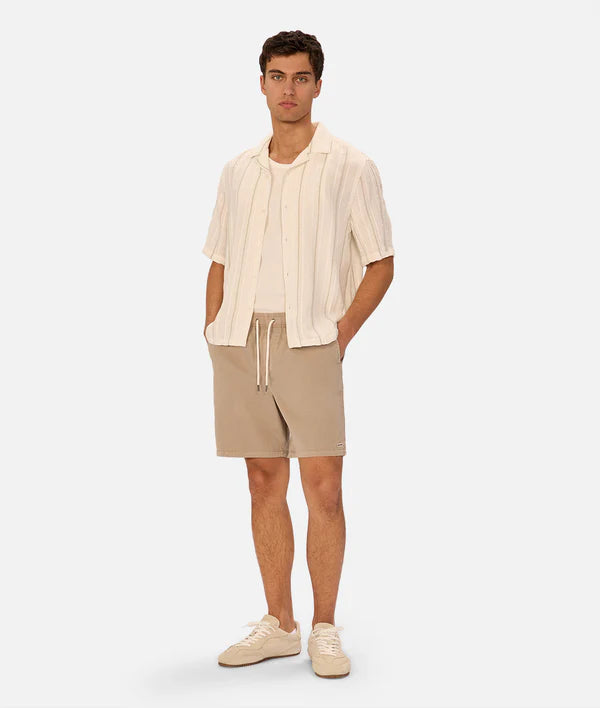 INDUSTRIE - The Mondova Short Sleeve Shirt - Creme / Willow Green