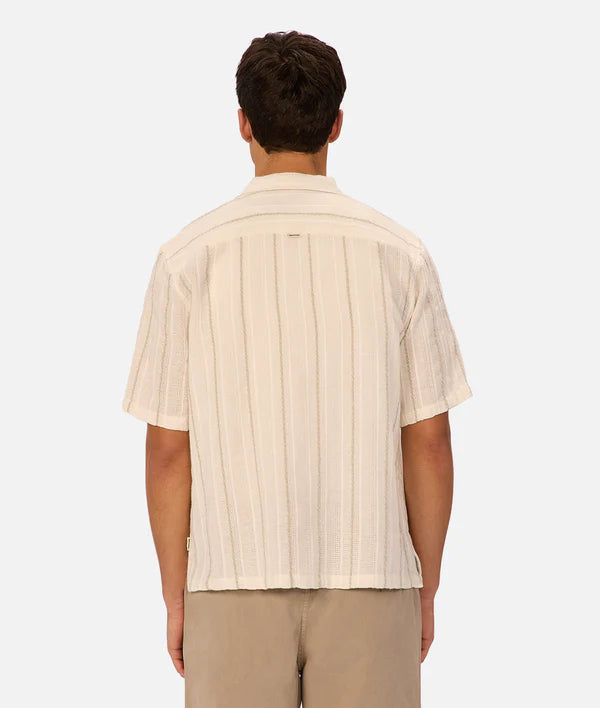 INDUSTRIE - The Mondova Short Sleeve Shirt - Creme / Willow Green