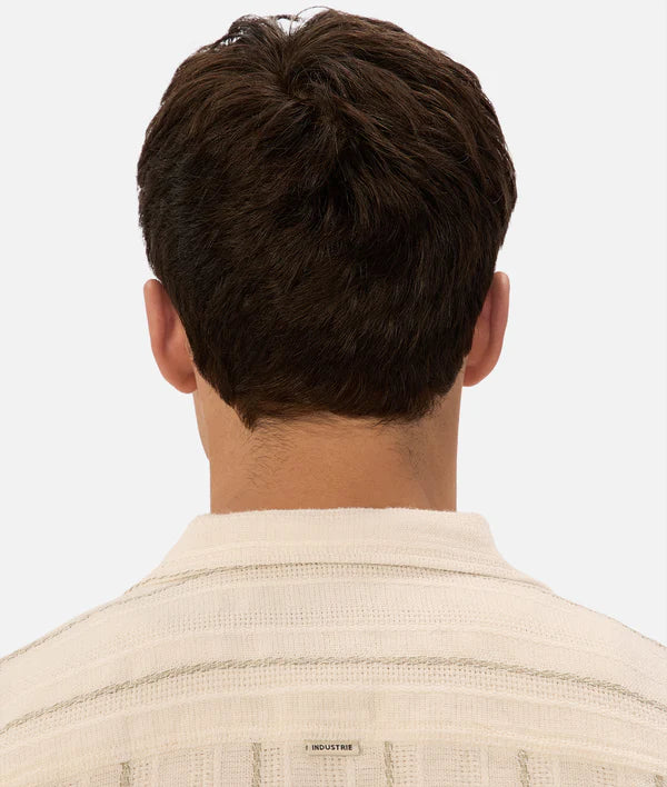 INDUSTRIE - The Mondova Short Sleeve Shirt - Creme / Willow Green