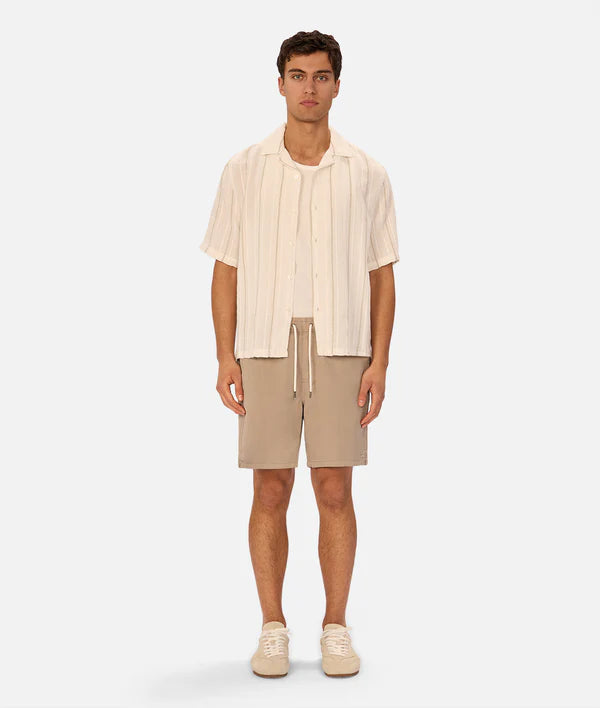 INDUSTRIE - The Mondova Short Sleeve Shirt - Creme / Willow Green