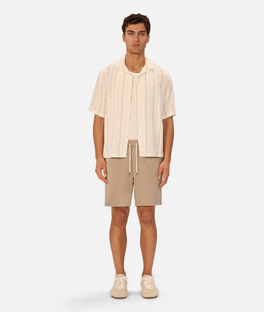 INDUSTRIE - The Mondova Short Sleeve Shirt - Creme / Willow Green