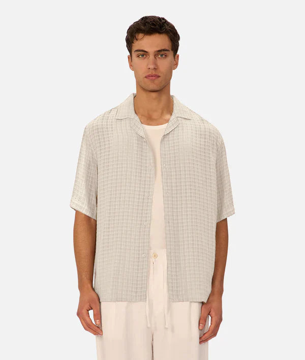 INDUSTRIE - The Siracusa Short Sleeve Shirt - Egg Shell