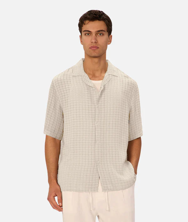 INDUSTRIE - The Siracusa Short Sleeve Shirt - Egg Shell