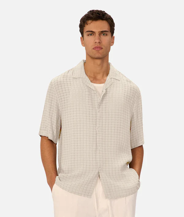 INDUSTRIE - The Siracusa Short Sleeve Shirt - Egg Shell