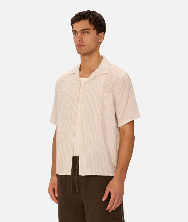 INDUSTRIE -  The Frescati Short Sleeve Shirt - Off White / Blue / Grey
