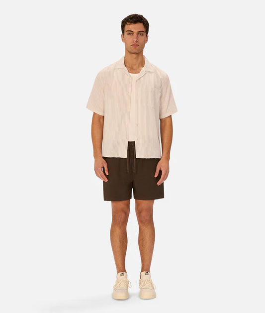 INDUSTRIE -  The Frescati Short Sleeve Shirt - Off White / Blue / Grey