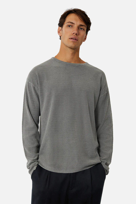 INDUSTRIE - THE WASHED ARIES KNIT - OD STEEL