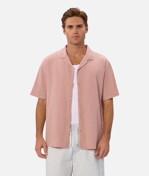INDUSTRIE -  The Washed Magna S/S Shirt - MUSK 24