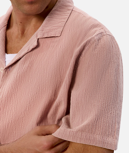 INDUSTRIE -  The Washed Magna S/S Shirt - MUSK 24