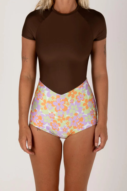 INNER RELM - Set Wave Surf Suit - CHOC CANDY
