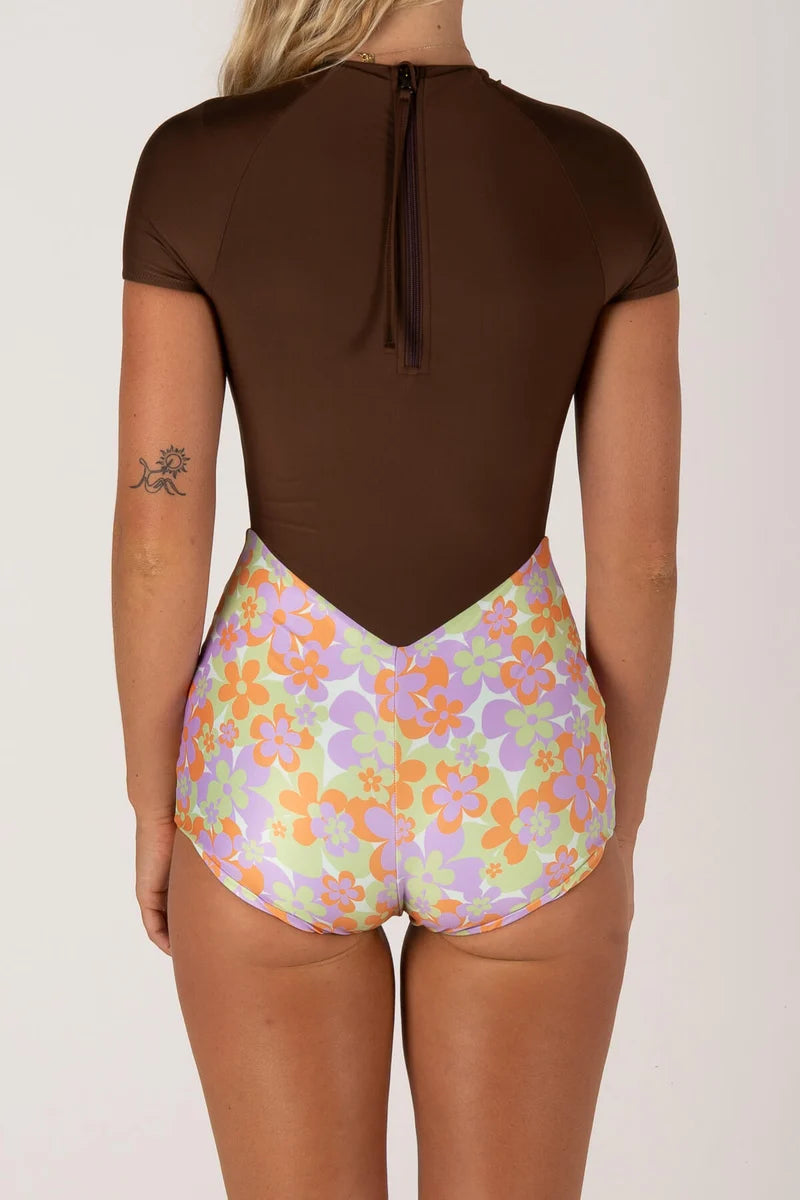 INNER RELM - Set Wave Surf Suit - CHOC CANDY