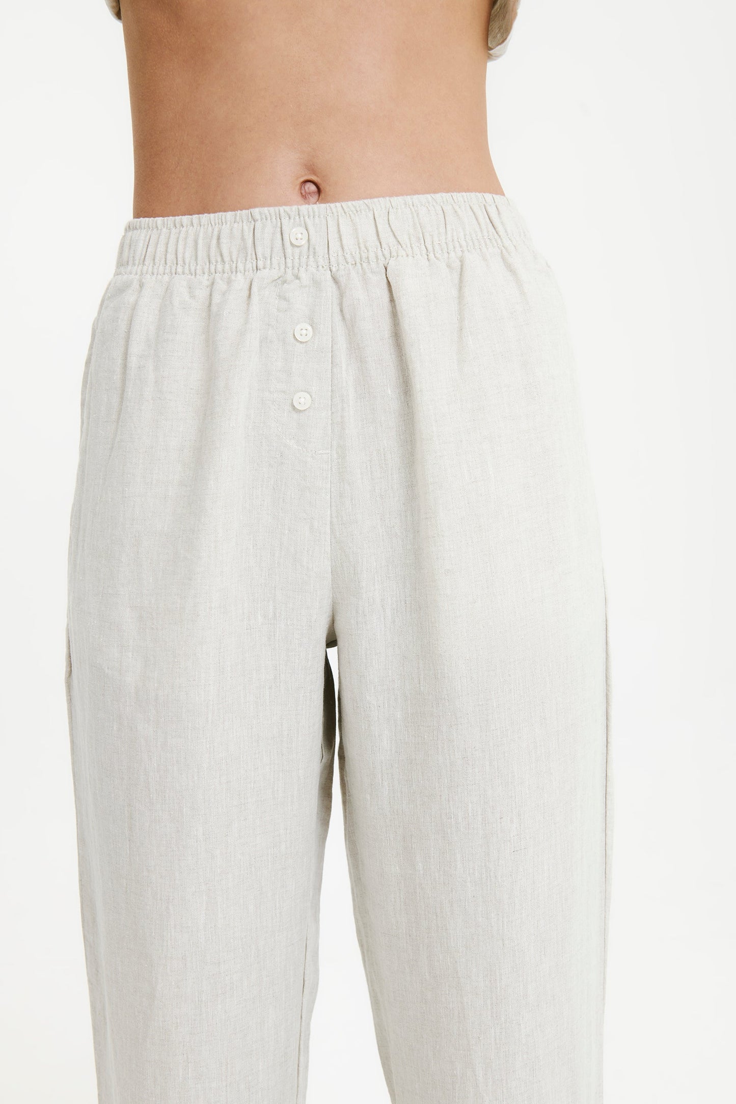 NUDE LUCY -  Lounge Linen Pant - NATURAL