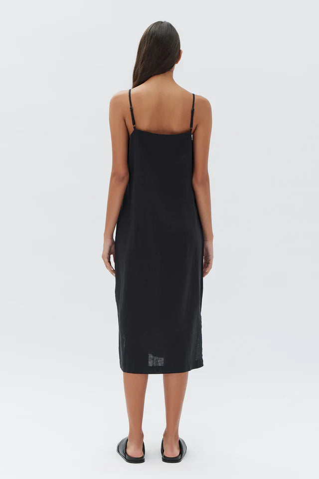 ASSEMBLY LABEL - Linen Slip Dress - BLACK