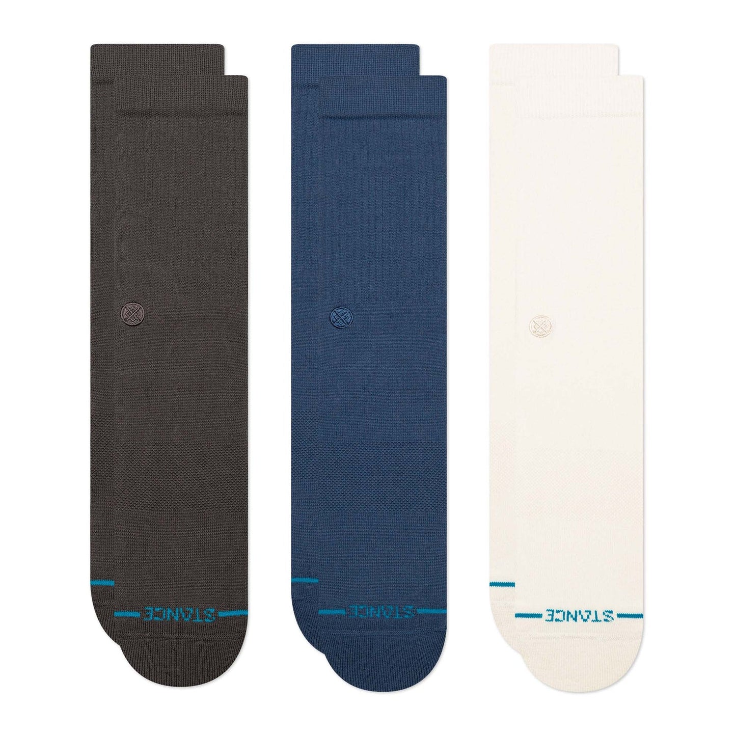 STANCE - ICON CREW SOCKS 3 PACK - CHARCOAL