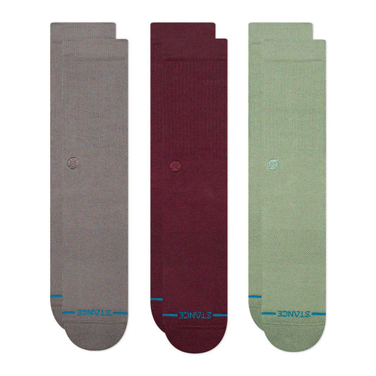 STANCE - ICON CREW SOCKS 3 PACK - DARK GREY
