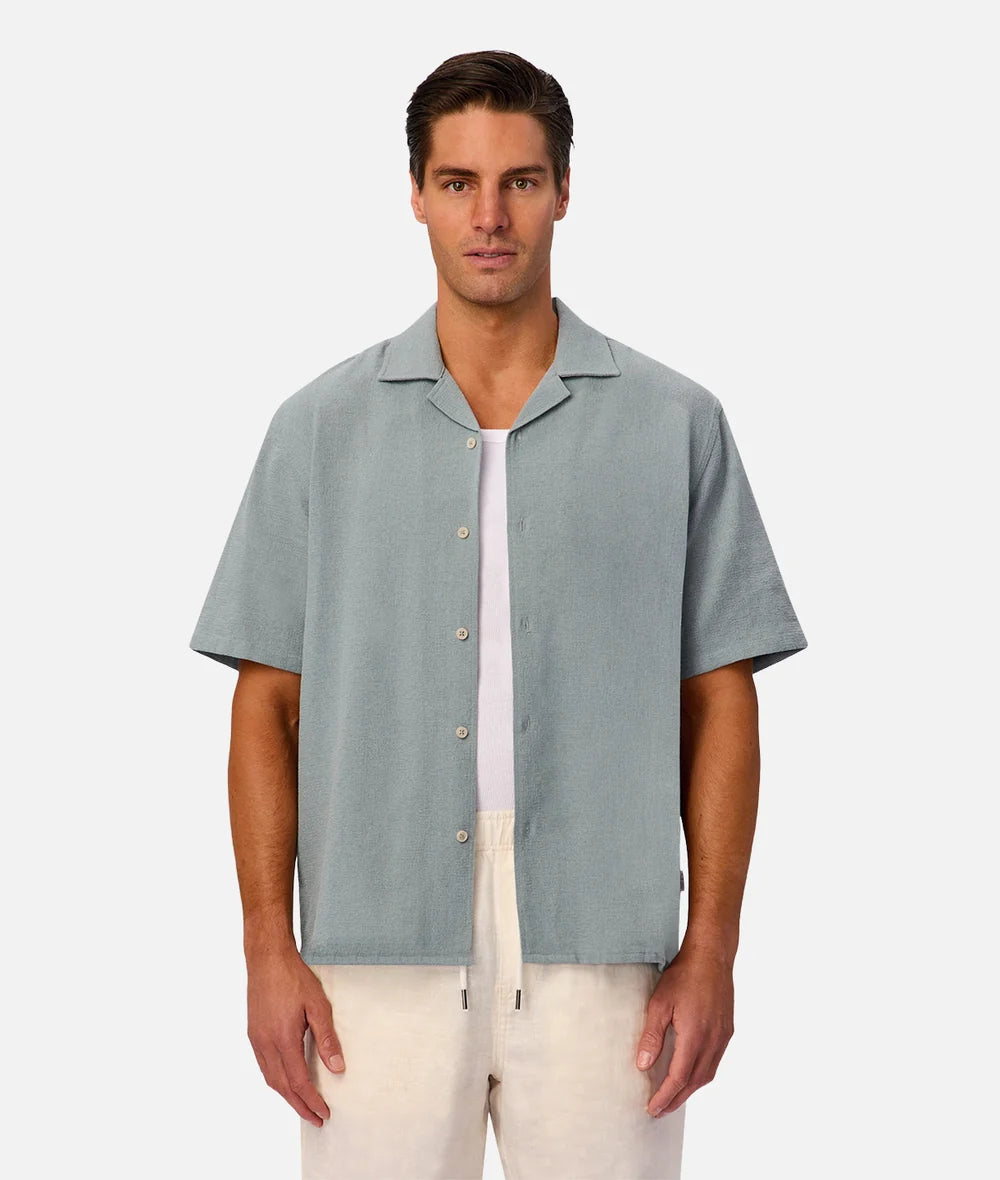 INDUSTRIE - The Check Marbella Short Sleeve Shirt - OPAL