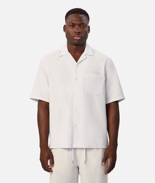 INDUSTRIE - The Check Marbella Short Sleeve Shirt - SKY / OFF WHITE