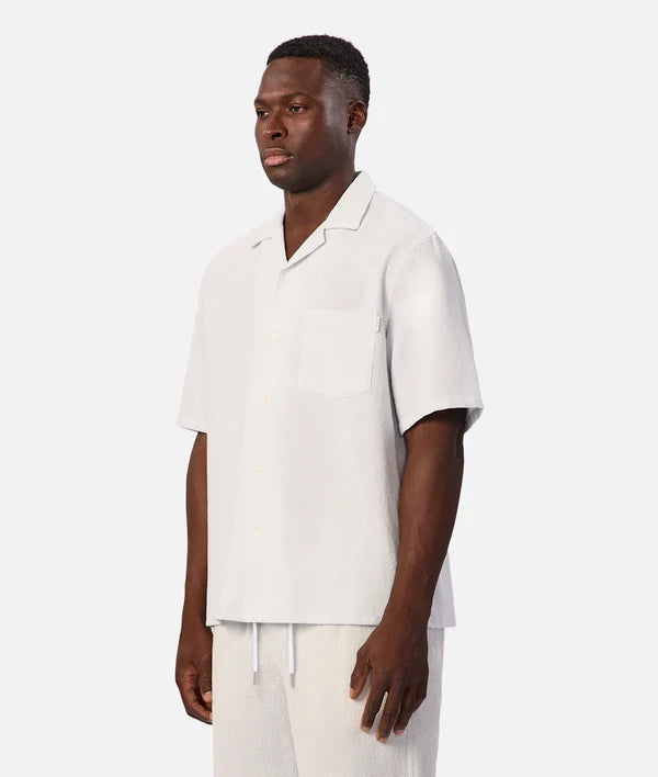 INDUSTRIE - The Check Marbella Short Sleeve Shirt - Sky / Off White