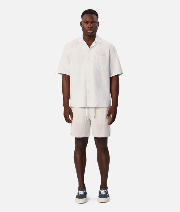 INDUSTRIE - The Check Marbella Short Sleeve Shirt - Sky / Off White