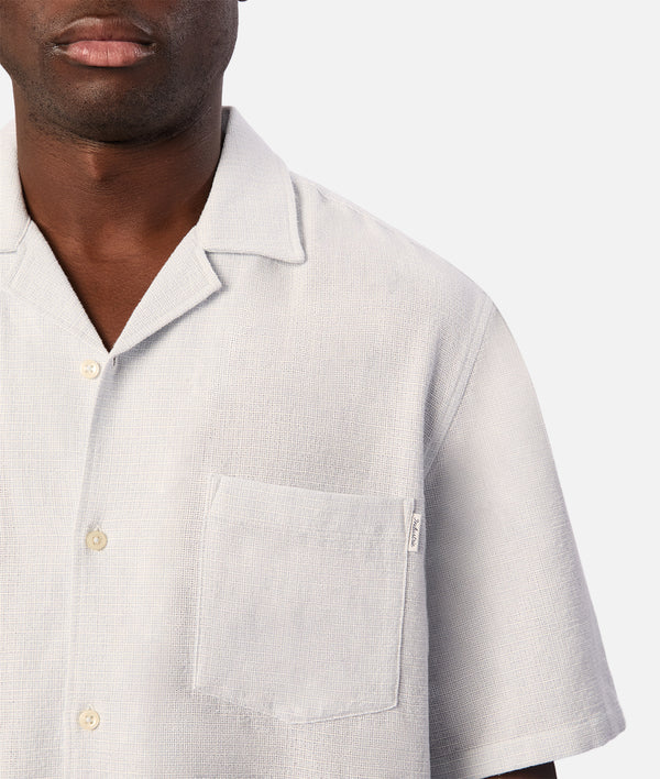 INDUSTRIE - The Check Marbella Short Sleeve Shirt - Sky / Off White