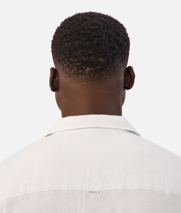 INDUSTRIE - The Check Marbella Short Sleeve Shirt - Sky / Off White