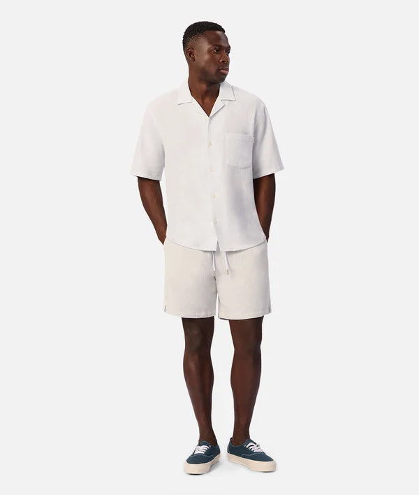 INDUSTRIE - The Check Marbella Short Sleeve Shirt - Sky / Off White