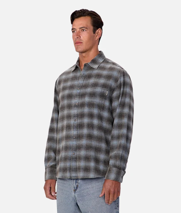 INDUSTRIE - The Durango L/S Shirt - CHARBLUCOM