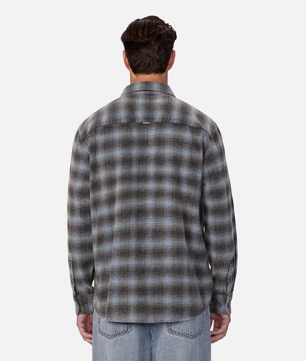 INDUSTRIE - The Durango L/S Shirt - CHARBLUCOM