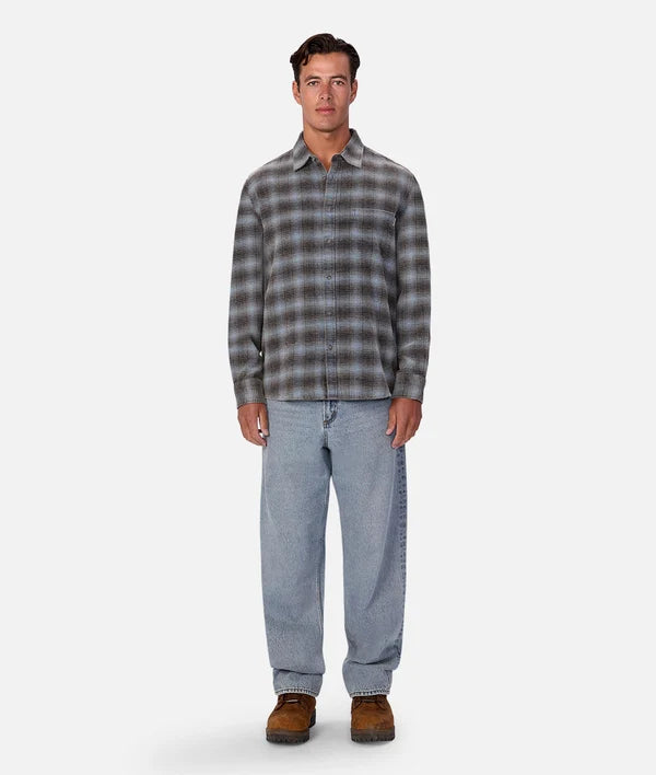 INDUSTRIE - The Durango L/S Shirt - CHARBLUCOM